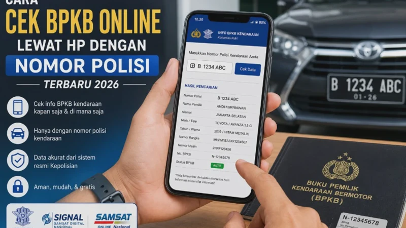 Cara Cek BPKB Online Lewat HP dengan Nomor Polisi Terbaru 2026