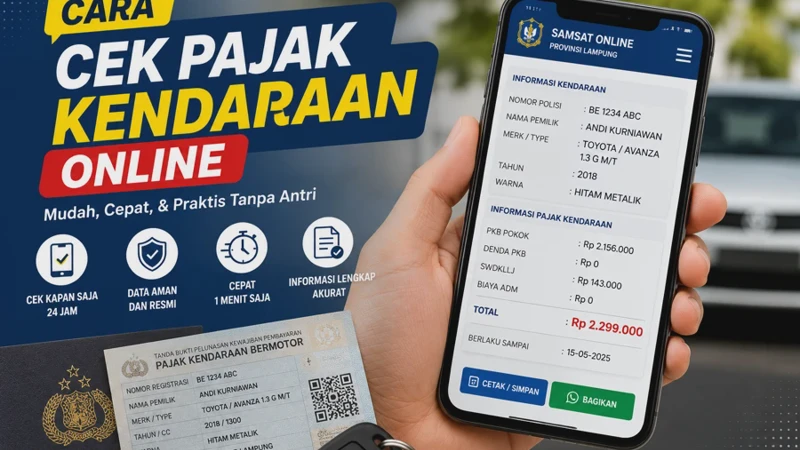 Cara Cek Pajak Kendaraan Online Lewat HP dengan Mudah dan Resmi