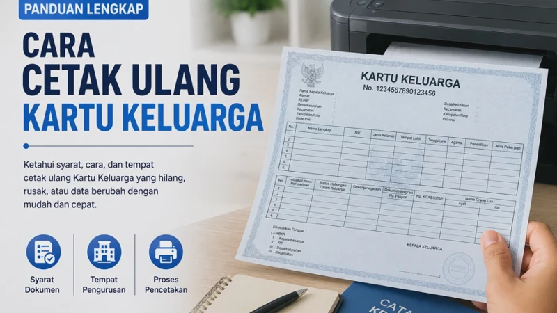 Cara Cetak Ulang Kartu Keluarga yang Hilang Secara Online Tahun 2026