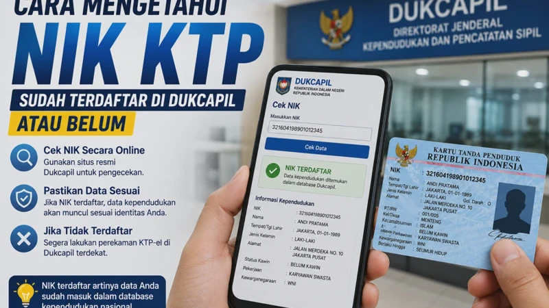 Cara Mengetahui NIK KTP Sudah Terdaftar di Dukcapil atau Belum