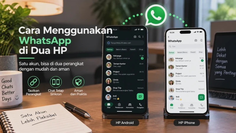 Cara Menggunakan WhatsApp di Dua HP dengan Satu Nomor Terbaru 2026