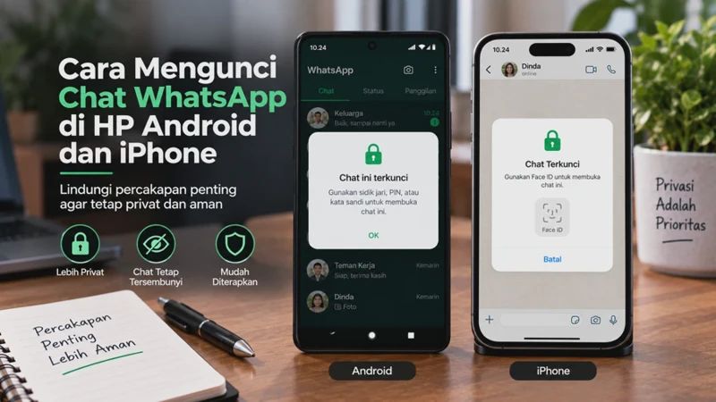 Cara Mengunci Chat WhatsApp di HP Android dan iPhone dengan Password