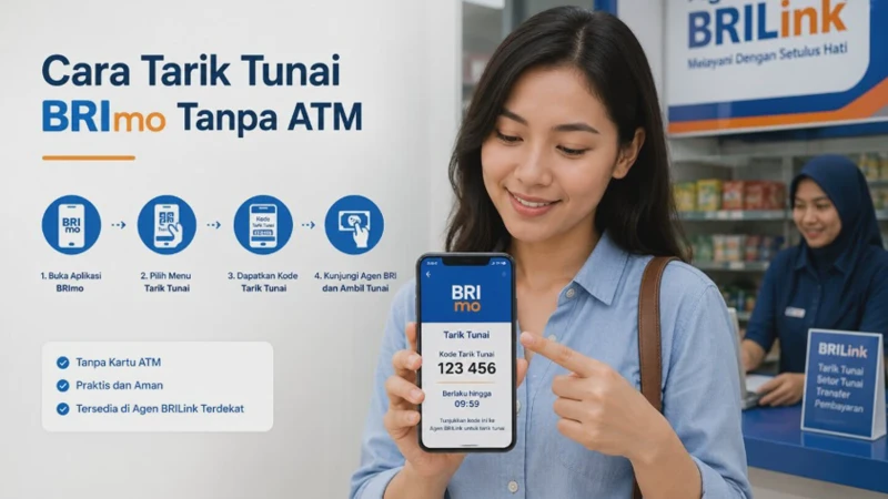 Cara Tarik Tunai BRI Dengan BRImo Tanpa Kartu ATM Terbaru 2026
