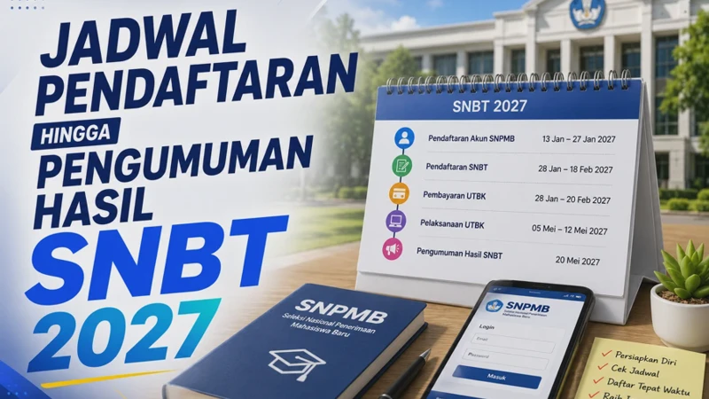 Jadwal SNBT 2027 Lengkap dari Pendaftaran hingga Pengumuman Hasil